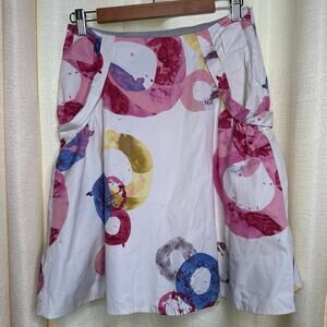 Vintage Anthropologie FEI multi color abstract circle print skirt size 4